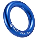 PROND Aluminum Rappel Ring, Climb Perfect Tension Aluminum Alloy O-Ring, 23KN Rappel Rings for Rock Climbing Arborist and Hammock (Blue - 1 Pcs/Pack)