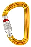 Petzl SM'D Carabiner - Versatile, Lightweight, Compact, D-Shaped Locking Carabiner for Rock and Ice Climbing - Screw-Lock
