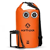 Earth Pak -Waterproof Dry Bag - Roll Top Dry Compression Sack Keeps Gear Dry for Kayaking, Beach, Rafting, Boating, Hiking, Camping and Fishing with Waterproof Phone Case