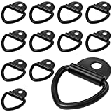 EXCELFU 12 Pack Tie Down Anchors, 2' Diameter Steel V-Ring Bolt On D-Rings for Cargo on Trucks Pickups Trailers