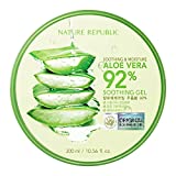 Nature Republic New Soothing Moisture Aloe Vera Gel 92 Percent Korean Cosmetics, 10.56 Fluid Ounce