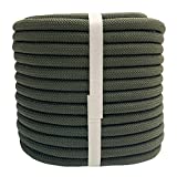 YUZENET Braided Polyester Arborist Rigging Rope (3/8' X 100') Strong Pulling Rope for Sailing Camping Gardening Swings, ArmyGreen