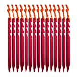 AnyGear 7075 Aluminum Tent Stakes 15 Pack - Ultralight Tri-Beam Tent Pegs with Reflective Rope - Essential Tent Accessories for Camping, Rain Tarps, Hiking, Backpacking